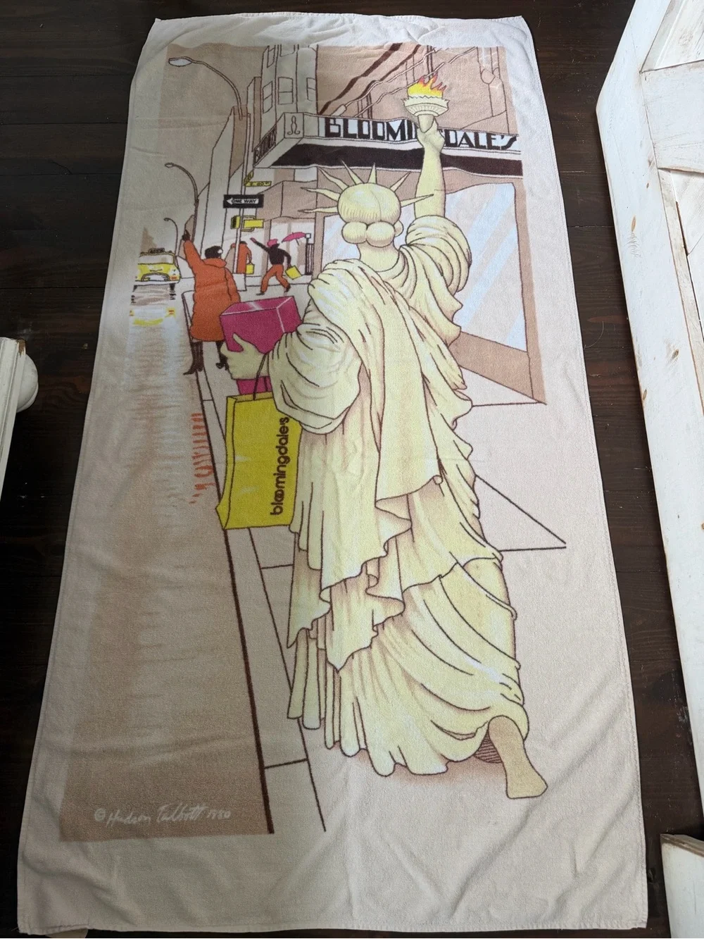 Vintage Retro Pop Art Hudson Talbott Bloomingdale’s and Statue of Liberty Towel